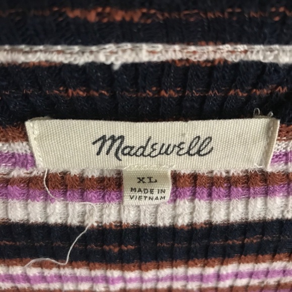 XL Madewell Striped Long Sleeve Shirt - Picture 2 of 4